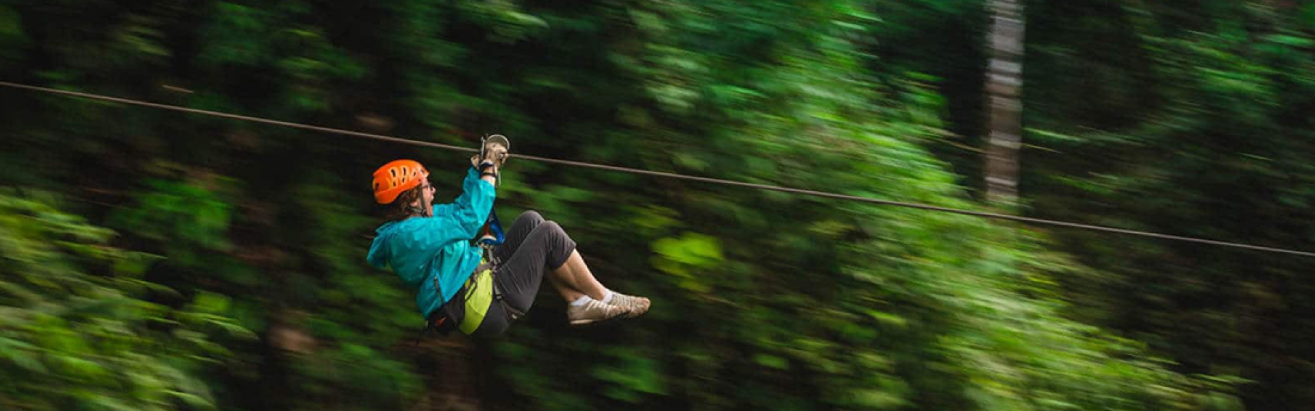 MICE traveler ziplining in Costa Rica
